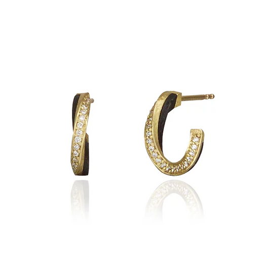 Sarah Graham Eclipse Small Diamond Hoop Earrings