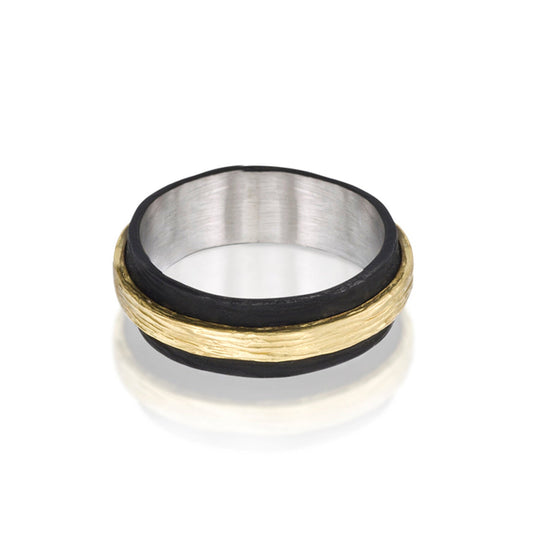 Sarah Graham Pebble Raised Center Two-Tone Band