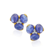 Tanzanite Cabochon Cluster Earrings