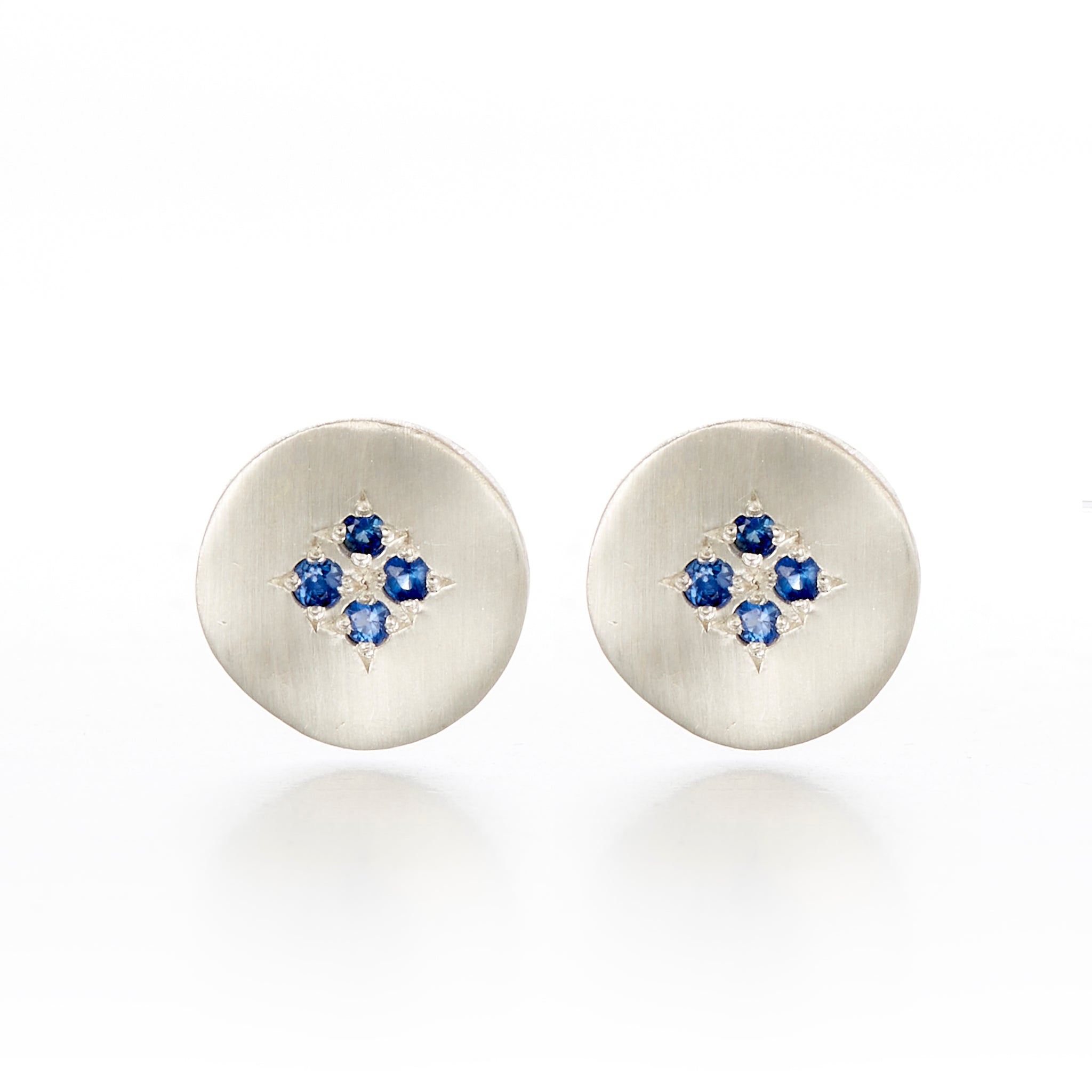 Adel Chefridi Four-Star Wave Sapphire Earrings