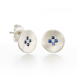 Four-Star Wave Sapphire Earrings