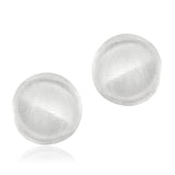 Brushed Sterling Silver Organic Pebble Earrings
