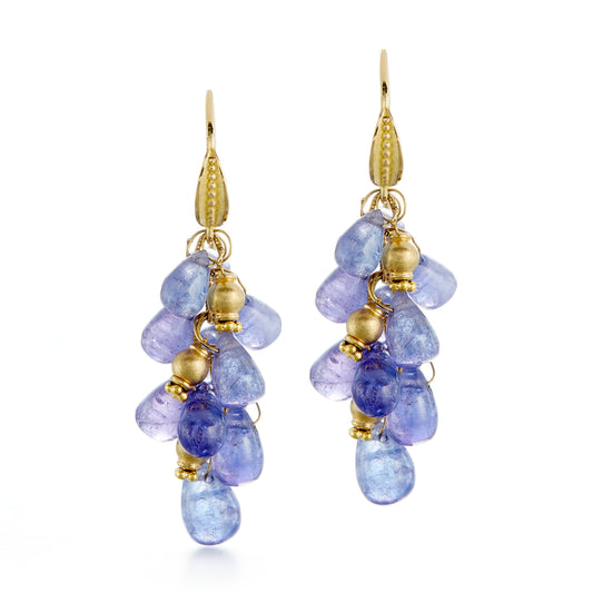 Barbara Heinrich Tanzanite Briolette Cluster Earrings