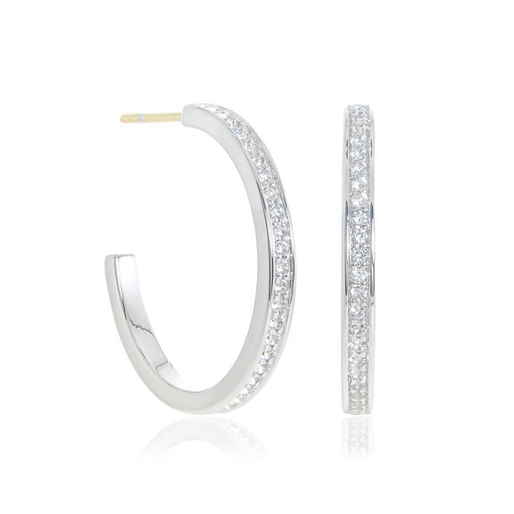 Gump's Signature Gigi Hoop Earrings in White Topaz