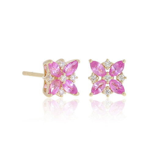 Gump's Signature Celeste Earrings in Pink Sapphires & Diamonds