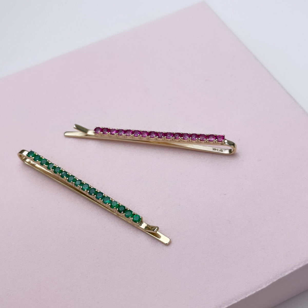 Emerald & Yellow Gold Hair Pin