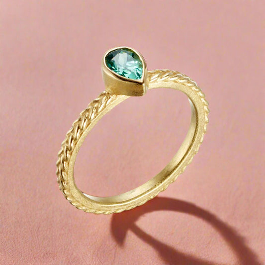 Green Tourmaline Stacking Ring