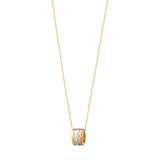 Fusion Tri-Color Gold & Diamond Pendant Necklace