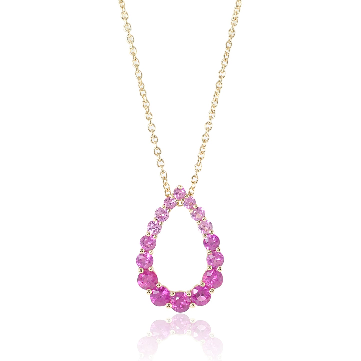 Gump's Signature Graduated Pink Sapphire Pendant Necklace