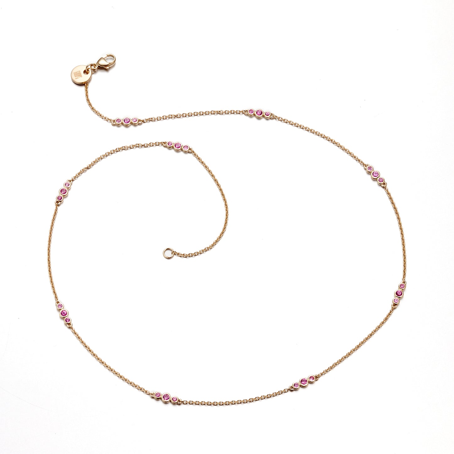 Triplets Necklace in Pink Sapphires