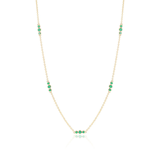 Triplets Necklace in Emeralds