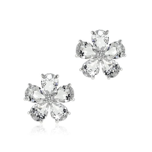 Gump's Signature Forget-Me-Not Earrings in White Topaz & Diamonds