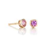 Mini Dot Earrings in Pink Sapphires