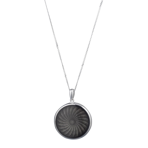 Black Enamel Locket Necklace