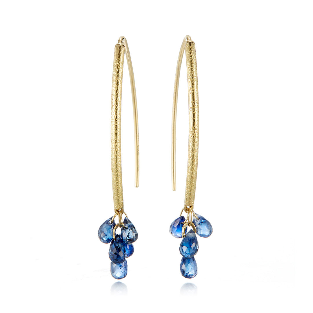 Barbara Heinrich Blue Sapphire Navette Earrings