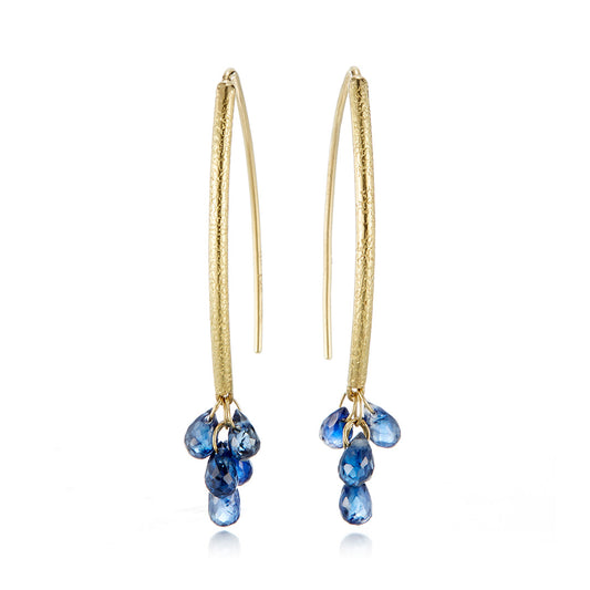 Barbara Heinrich Blue Sapphire Navette Earrings