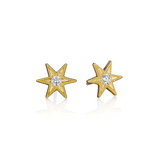Anthony Lent Six-Pointed Diamond Star Stud Earrings