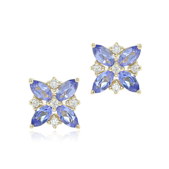 Gump's Signature Celeste Earrings in Tanzanite & Diamonds