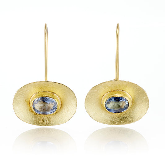 Petra Class Gold & Sapphire Organic-Shaped Earrings