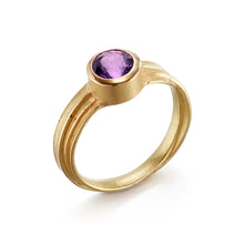 Barbara Heinrich Round Purple Sapphire Blade of Grass Ring