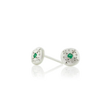 Emerald Silver Light Charm Earrings