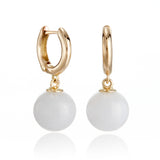 Soho Earrings in White Jade