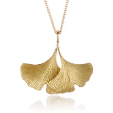 Gudrun Langner Double Ginkgo Leaf Pendant Necklace