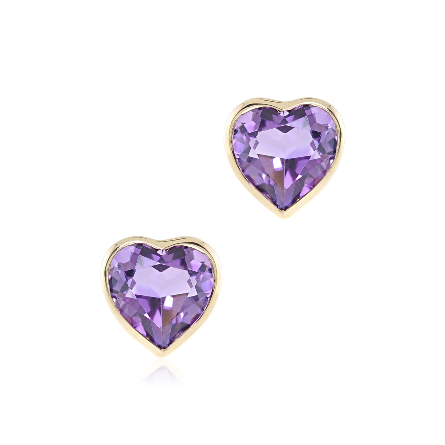 Amethyst Heart Earrings