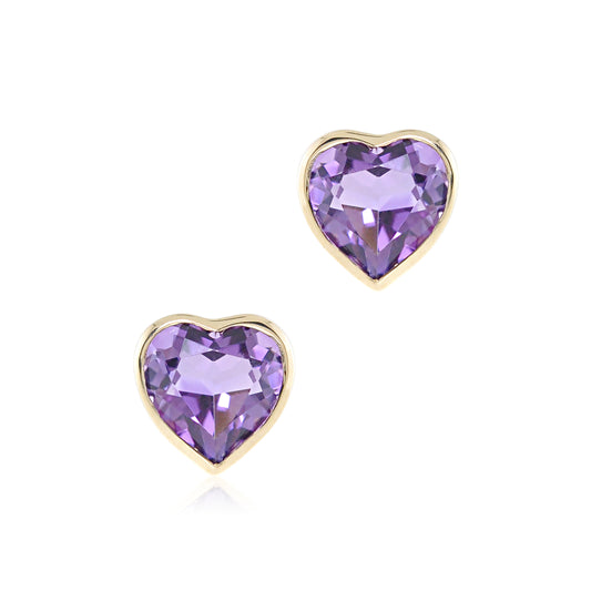 Amethyst Heart Earrings