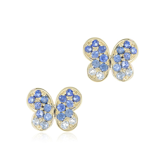 Blue Sapphire Butterfly Earrings