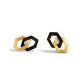 Hex Diamond Interlock Stud Earrings