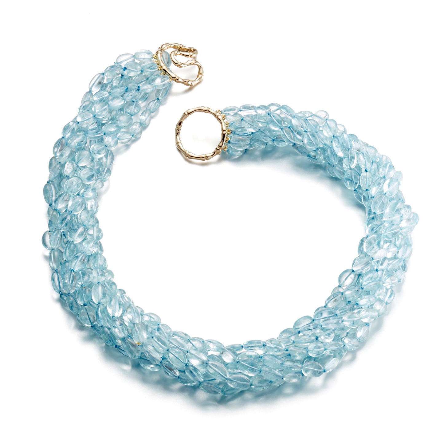 Gump's Signature Tumbled Aquamarine Eight-Strand Twist Necklace