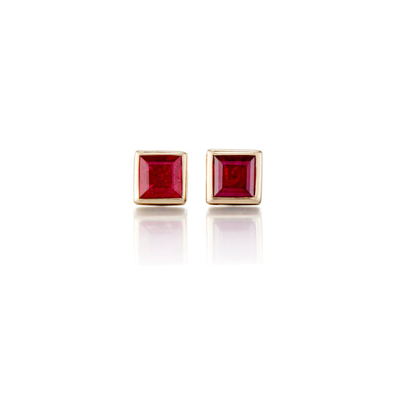 Gump's Signature Mini Princess Earrings in Rubies