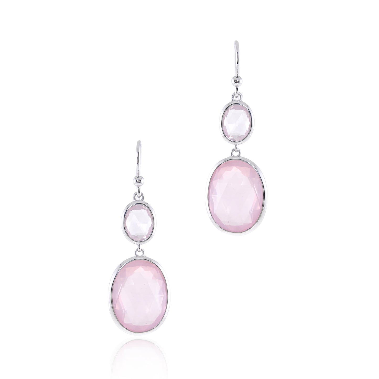 Raindrop Earrings in Rose Quartz