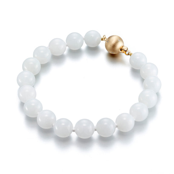 Gump's Signature 10mm White Jade Bracelet