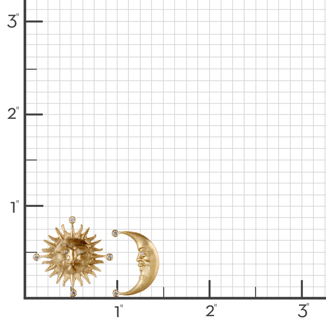 Sunface & Crescent Moon Earrings