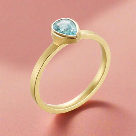 Pear-Shaped Paraiba Tourmaline Ring