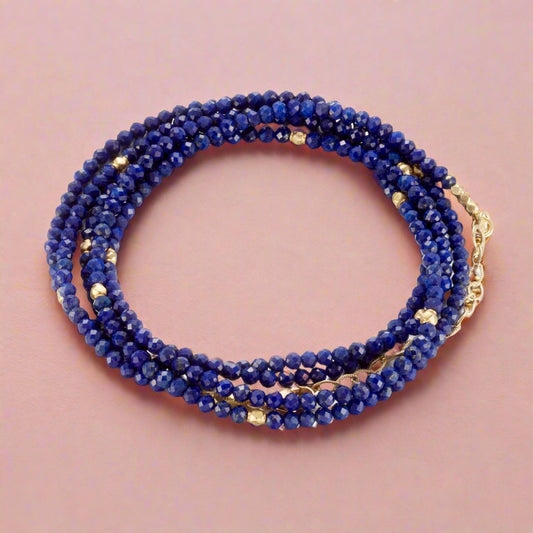 Lapis Wrap Bead Bracelet