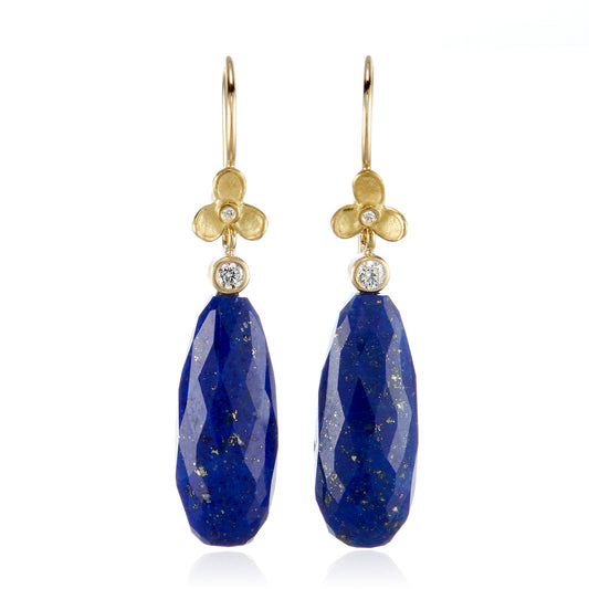 Barbara Heinrich Lapis & Trillium Drop Earrings