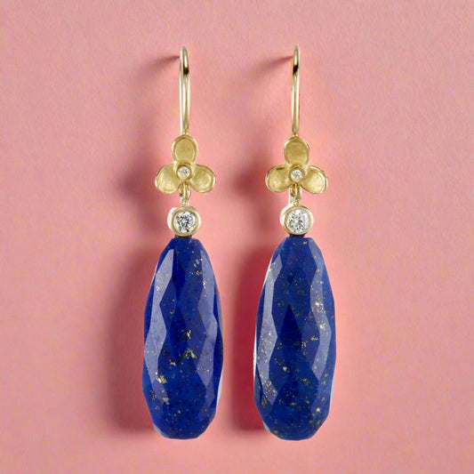 Lapis & Trillium Drop Earrings