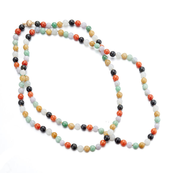 Gump's Signature 6mm Multi-Color Jade Long Necklace