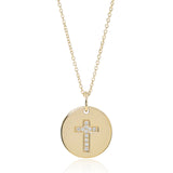Gump's Signature Diamond Cross Round Pendant Necklace