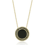 Gump's Signature Black Jade & Black Diamond Pendant Necklace