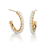 Small Freshwater Pearl Hoop Earrings