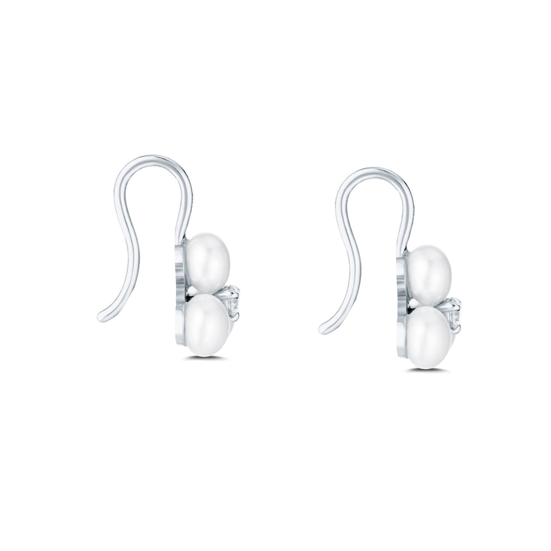 South Sea Pearl Trio & Diamond Drop Earrings