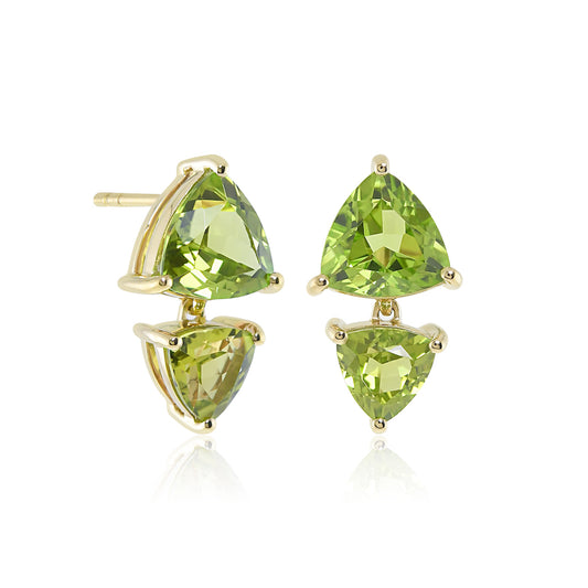 Trillion Drop Earrings in Peridot