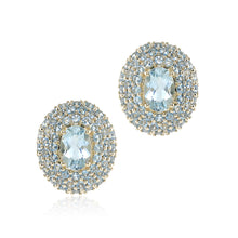 Gump's Signature Oval Pavé Aquamarine Earrings