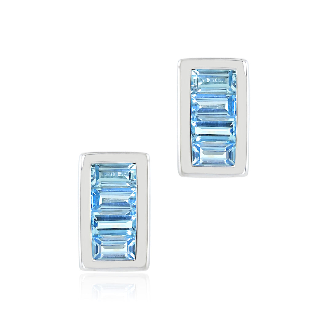 Gump's Signature Channel-Set Earrings in Swiss Blue Topaz