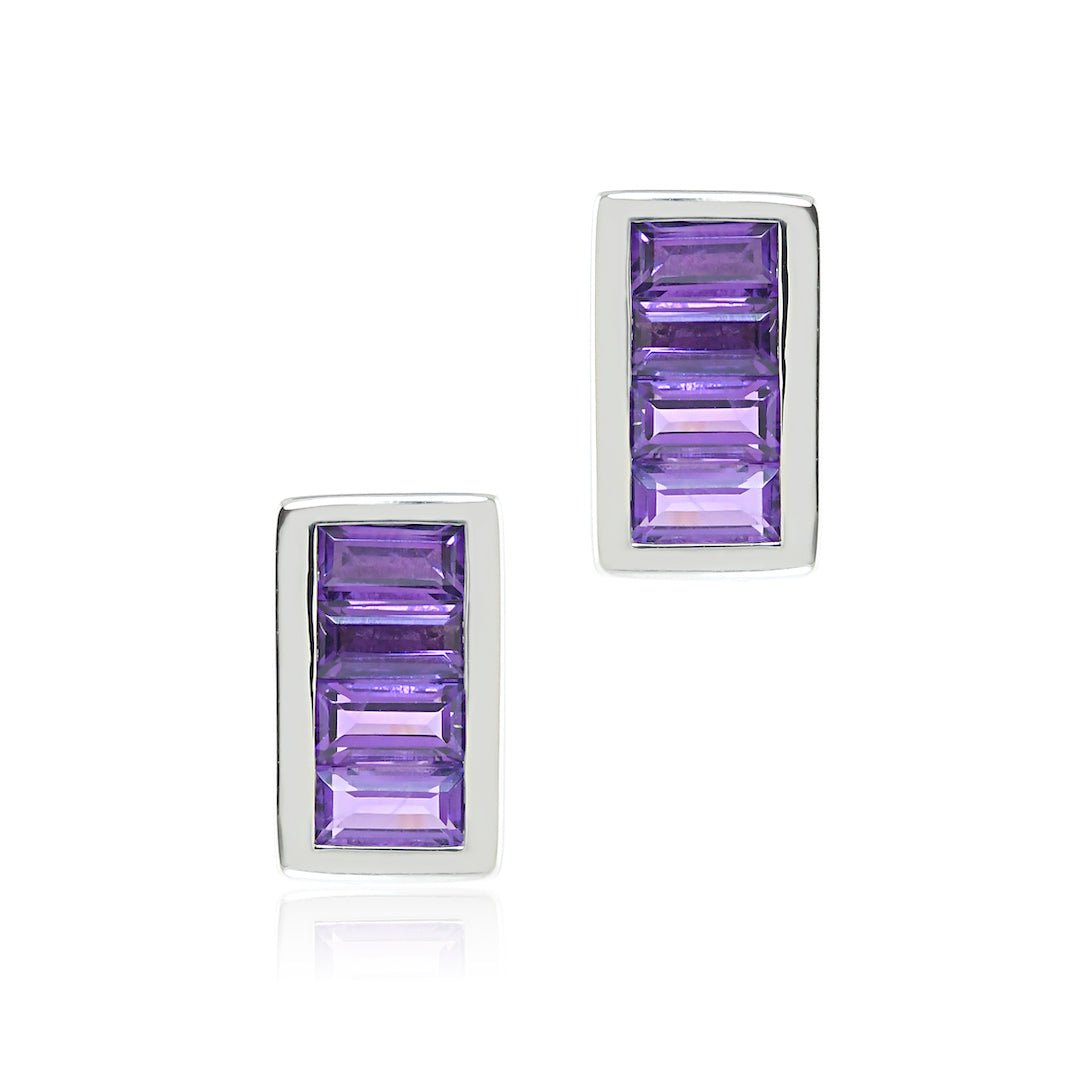 Gump's Signature Channel-Set Earrings in Amethyst