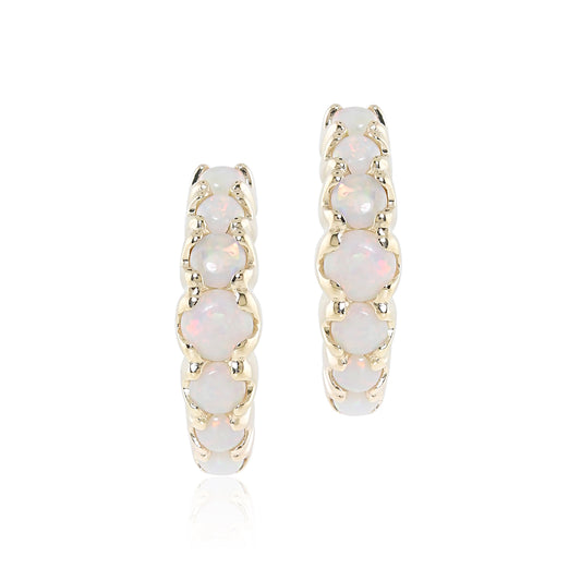 Huggie Hoop Earrings in Graduated Opals
